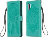 Voor Galaxy Note 10 Plus Dream Catcher Afdrukken Horizontale Flip Leather Case met houder & kaartsleuven & portemonnee & lanyard (groen)