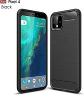 Brushed Texture Carbon Fiber TPU Case voor Google Pixel 4 (Zwart)