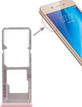 2 x SIM-kaart Lade + Micro SD-kaart Lade voor Vivo Y53 (Rose Gold)