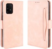 Voor Galaxy S10 Lite / A91 / M80s Portemonnee Stijl Huidgevoel Kalfsleer Patroon Leren hoes met afzonderlijke kaartsleuven & houder & Portemonnee & fotolijst (roze)