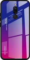 Voor Geschikt voor Xiaomi Redmi 8 gradiÃ«ntkleur glazen behuizing (rood blauw)