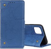 Voor Galaxy Note10 Lite / A81 koperen gesp retro gekke paard textuur horizontale flip lederen tas met houder & kaartsleuven & portemonnee (blauw)
