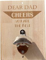 Vader - bord - flesopener - plank - vader - dag - tekstbord - wandbord - lieve - papa - cheers - hout