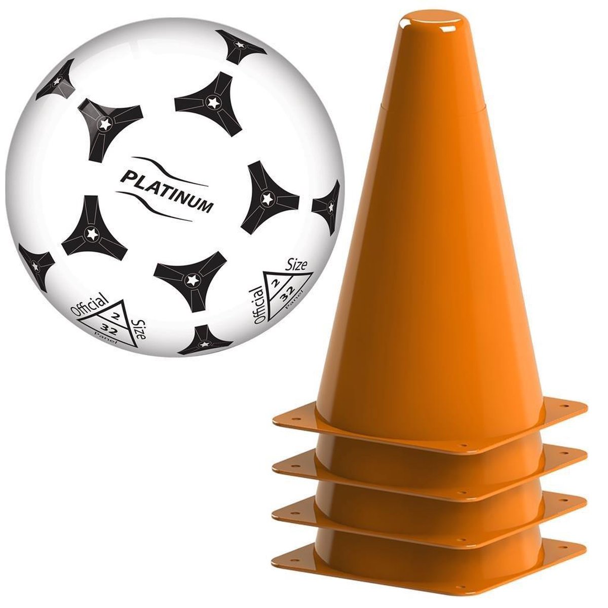 Oranje pionnen 17 cm set van 4 stuks metv plastic voetbal - voetbal training pionnen - Merkloos
