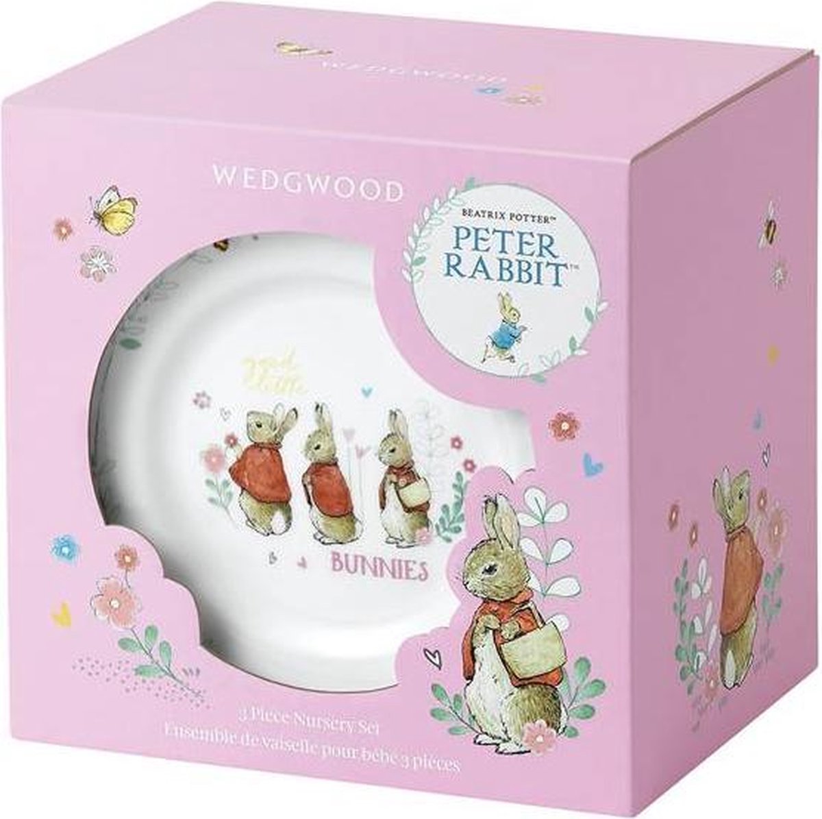 Peter Rabbit Kinderservies 3-delig roze
