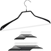 Relaxdays 30 x kleerhangers metaal - kledinghangers antislip - stevig – pvc coating zwart