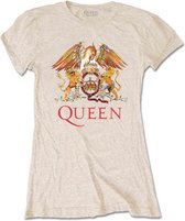 Queen Dames Tshirt -M- Classic Crest Creme
