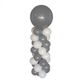 Balloon Tower Kit, compleet pakket met basiskleur wit en accentkleur zilver
