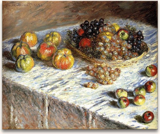 Handgeschilderd schilderij Olieverf op Canvas - Claude Monet 'Appels en Druiven'