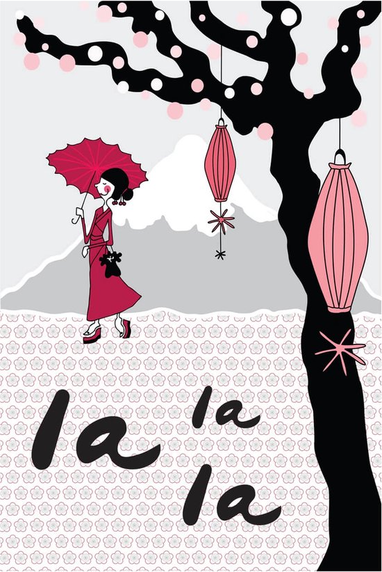 Poster A3 Geisha in rood