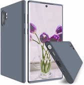 Silicone case Samsung Galaxy Note 10 Plus - lavendel grijs + glazen screen protector