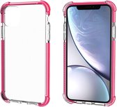 Bumper shock case geschikt voor Apple iPhone 11 - roze + glazen screen protector