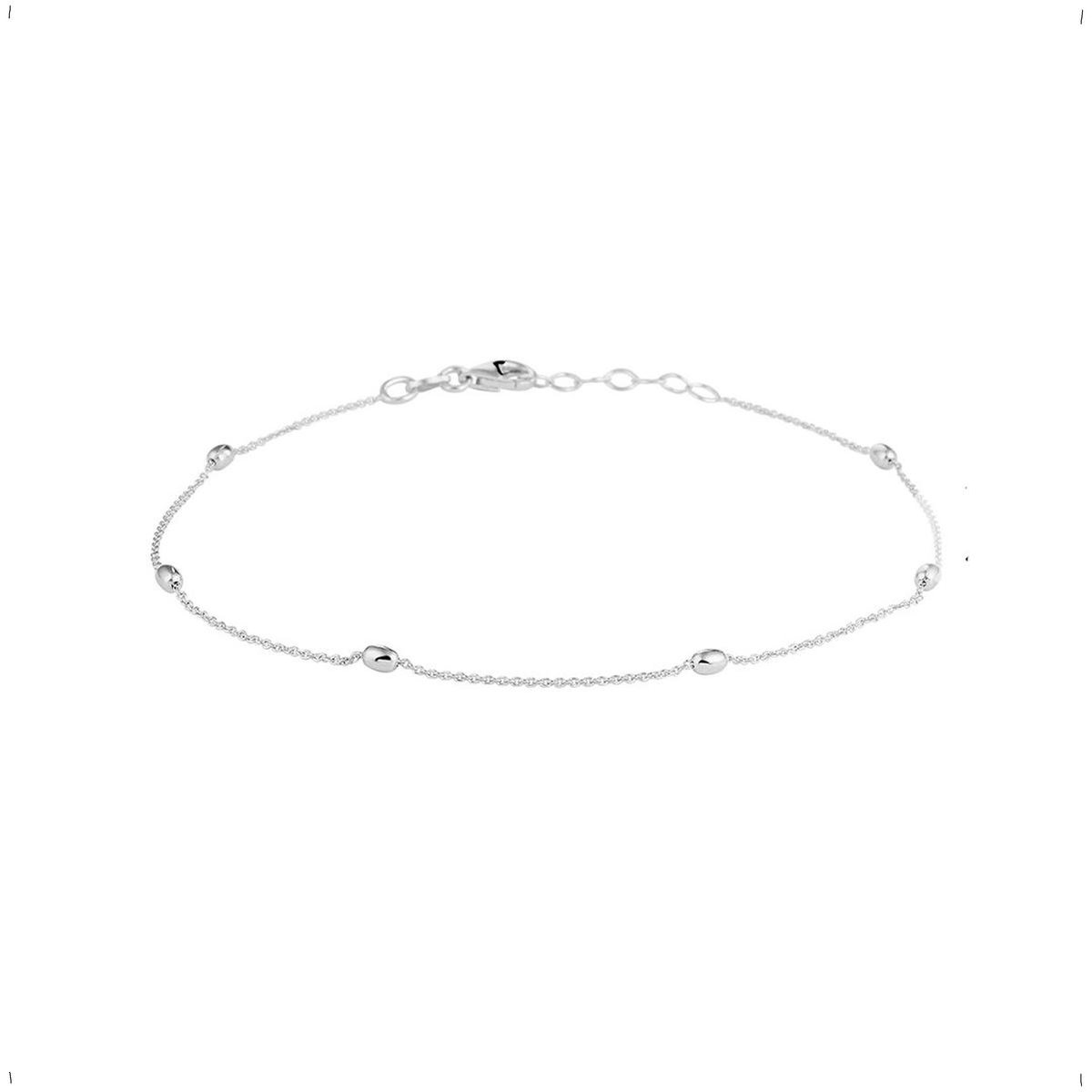 YO&NO - Enkelbandjes - Zilver - Bolletjes - 26cm - Sieraden Vrouw - Gerhodineerd - Zilver 925