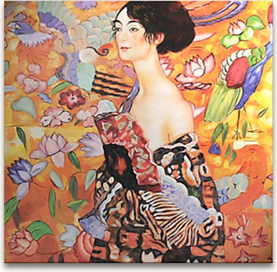 Handgeschilderd olieverfschilderij - olieverf op canvas - Gustav Klimt 'Asian Lady'