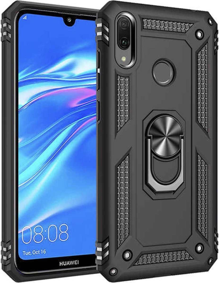 Huawei Y6 2019 Backcover - Zwart - Magnetisch voor Autohouder