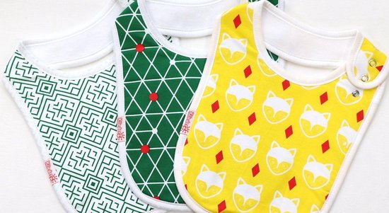 KliederZ® slabbetjes combi set 6 stuks - Bandana kwijl puntslabben + eetslabben ORGANISCH katoen - WATERPROOF fleece laag - Baby en peuter slabbers verstelbaar - Hippe puntsjaaltjes met vosjes en leuke motieven jongens - 4 mnd tot 4 jaar van KliederZ — afbeelding 3