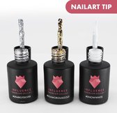 #NAILARTSERIE - Influence Gellac - UV / LED Gellak - 3 x 10 ml - Gel nagellak - Gel lak - Kado vrouwen - Goud / Zilver / Wit / Glitter - Startersset - Nailart - Nail art - French Manicure