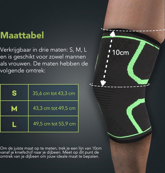 LifeGoods Compressie Knie Brace - 2 stuks - maat L - Elastisch
