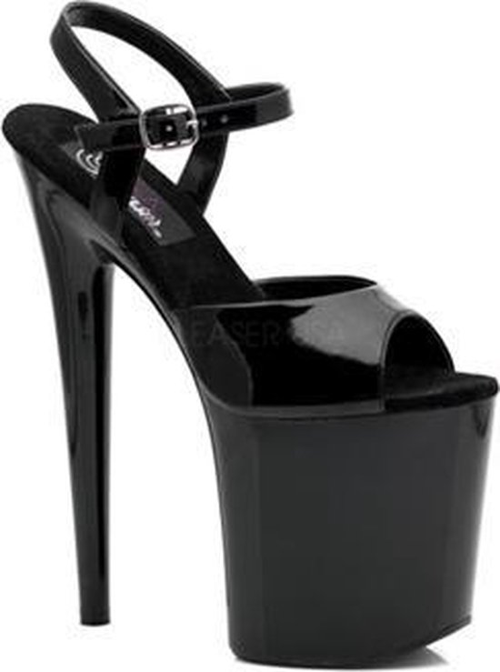 Pleaser - FLAMINGO-809 Sandaal met enkelband, Paaldans schoenen - Paaldans schoenen - 38 Shoes - Zwart