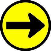 Corona Sticker Pijl - rond - houd afstand - COVID-19 - 14cm