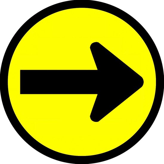 Pijl Sticker Rond Corona Sticker Pijl - rond - houd afstand - COVID-19 - 14cm | bol