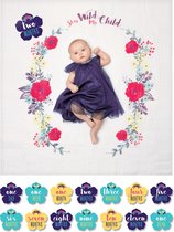 Lulujo Baby's First Year swaddle & cards - Stay Wild My Child
