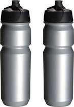 2 x Tacx Shanti Drinkbus 750 ml - Zilver - Bidon - Drinkfles