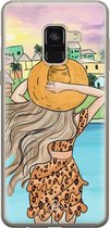 Samsung A8 (2018) hoesje siliconen - Sunset girl | Samsung Galaxy A8 (2018) case | multi | TPU backcover transparant