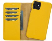 Mjora volledig Lederen Apple iPhone 11 Hoesje (New edition Tweedelige ontwerp: Book Case / Hardcase - Yellow)