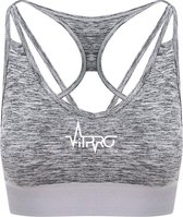 FitProWear Crop Top Grijs Melange Maat S - Cross Back - Top - Dames - Sportkleding - Sport BH - Polyester - Sporttop - Trainingskleding - Bovenlichaam