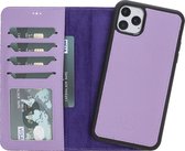 Mjora Lederen Apple iPhone 11 PRO MAX Hoesje (New edition Tweedelige ontwerp: Book Case / Hardcase - Lila)