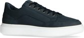 Manfield - Heren - Donkerblauwe nubuck sneakers - Maat 44