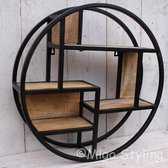 Support mural-Round-Industrial-Black-Staggered-Dia 48 cm-Wall rack