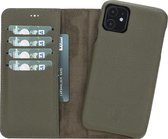 Mjora volledig Lederen Apple iPhone 11 Hoesje (New edition Tweedelige ontwerp: Book Case / Hardcase - Pebble Green)