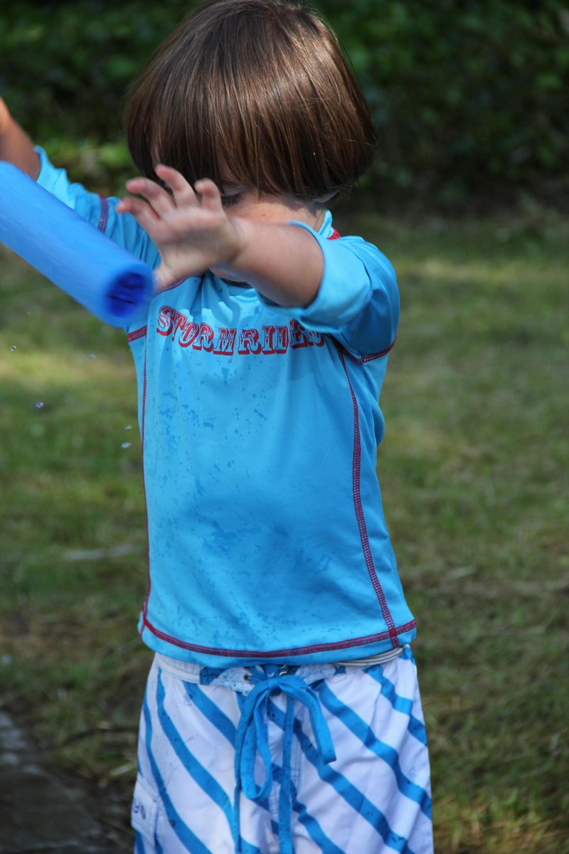 Ducksday - zwemshort - zwembroek - boardshort - jongen - UPF50+ - Stripe - blauw - 8 jaar