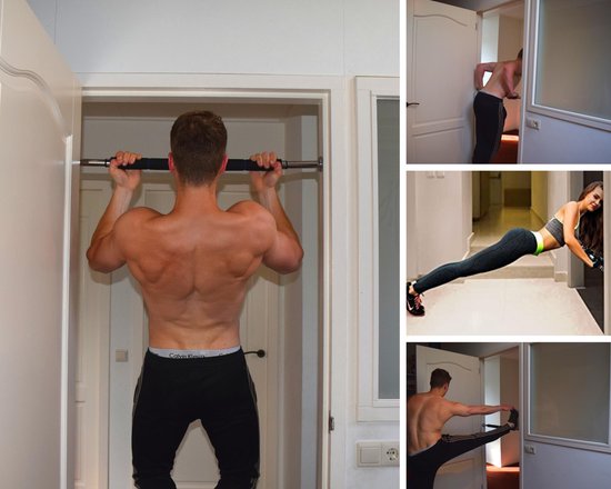 Bol Com Pull Up Bar Met Weerstandsband Optrekstang Deur Met Fitness Elastiek Thuis Sporten