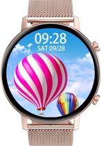 Belesy® Eighteen - Smartwatch Dames - Smartwatch Heren - Horloge - Full Circle - Super mooi scherm - 18 Wijzerplaten - Stappenteller - Bloeddruk - Mutli sport - Milanees - Staal -