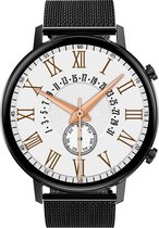 Belesy® Eighteen -  Smartwatch Dames - Smartwatch Heren - Horloge - Full Circle - 18 Wijzerplaten - Stappenteller - Bloeddruk - Mutli sport - Milanees - Staal -  Zwart