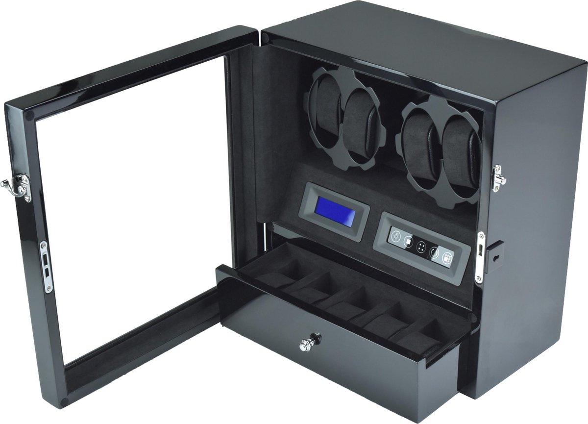 Watchwinder voor 4 horloges automatische uurwerken + 5 overige horloges