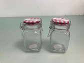 2 stuks - Glazen weckpotjes
