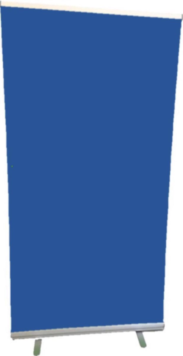 Bluescreen 100cm x 200cm ultra wide + draagtas (Roll-up banner blue screen)