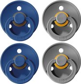 BIBS Fopspeen - Maat 2 (6-18 maanden) - 4 stuks - Midnight en Smoke