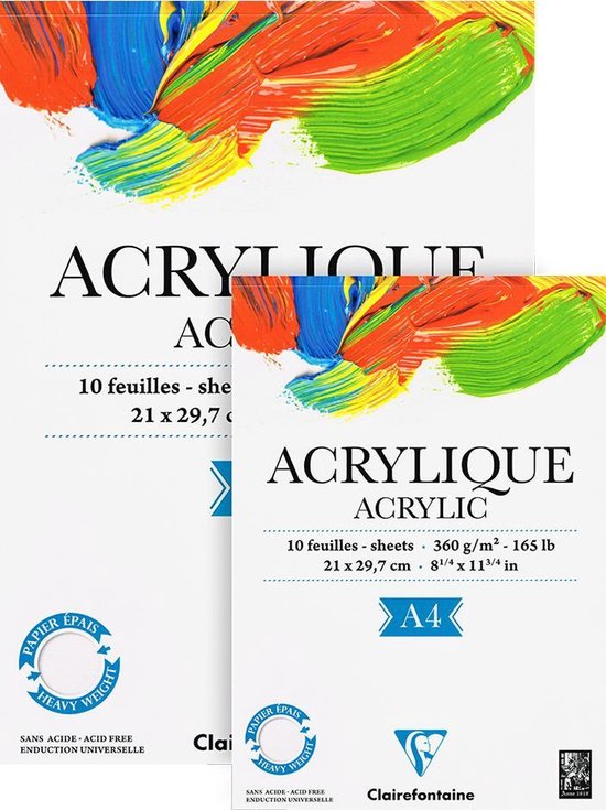 Clairefontaine Acryl papier 10 vel 360 grams A4