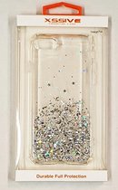 Xssive Glitter Back Cover Case met sterretjes voor Apple iPhone 7 - iPhone 8  - iPhone SE (2020)- Transparant