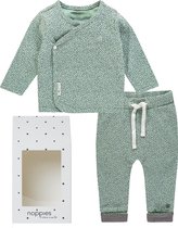 Noppies Unisex Cadeauset Overslag shirt en Broekje Groen - Maat 62