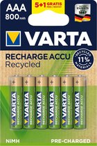 Varta AAA batterijen 5+1 gratis - 800mAh - Oplaadbaar