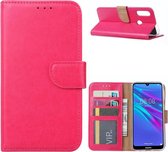Bookcase Geschikt voor: Huawei Y6s / Y6 (2019) - Roze - portemonee hoesje