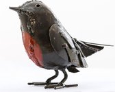 Floz Design beeld vogeltje - metalen roodborstje - stevig metaal - fairtrade