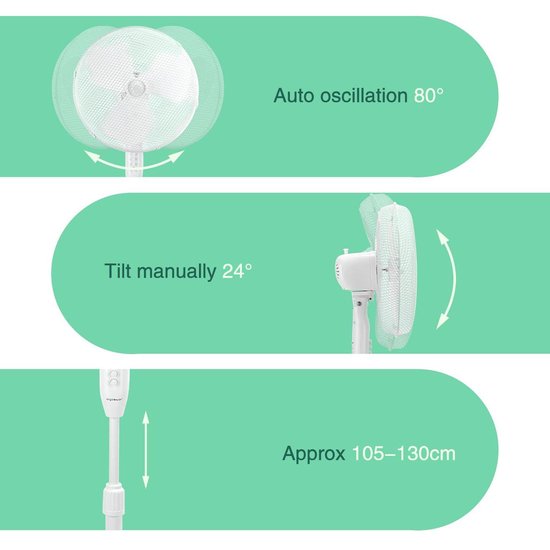 Daisy 33JTP - Statiefventilator - Wit