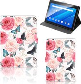 Lenovo Tab E10 Tablet Cover Butterfly Roses